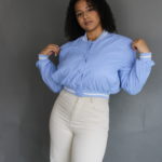 veste bomber bleue femme