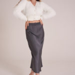 Jupe midi en Satin