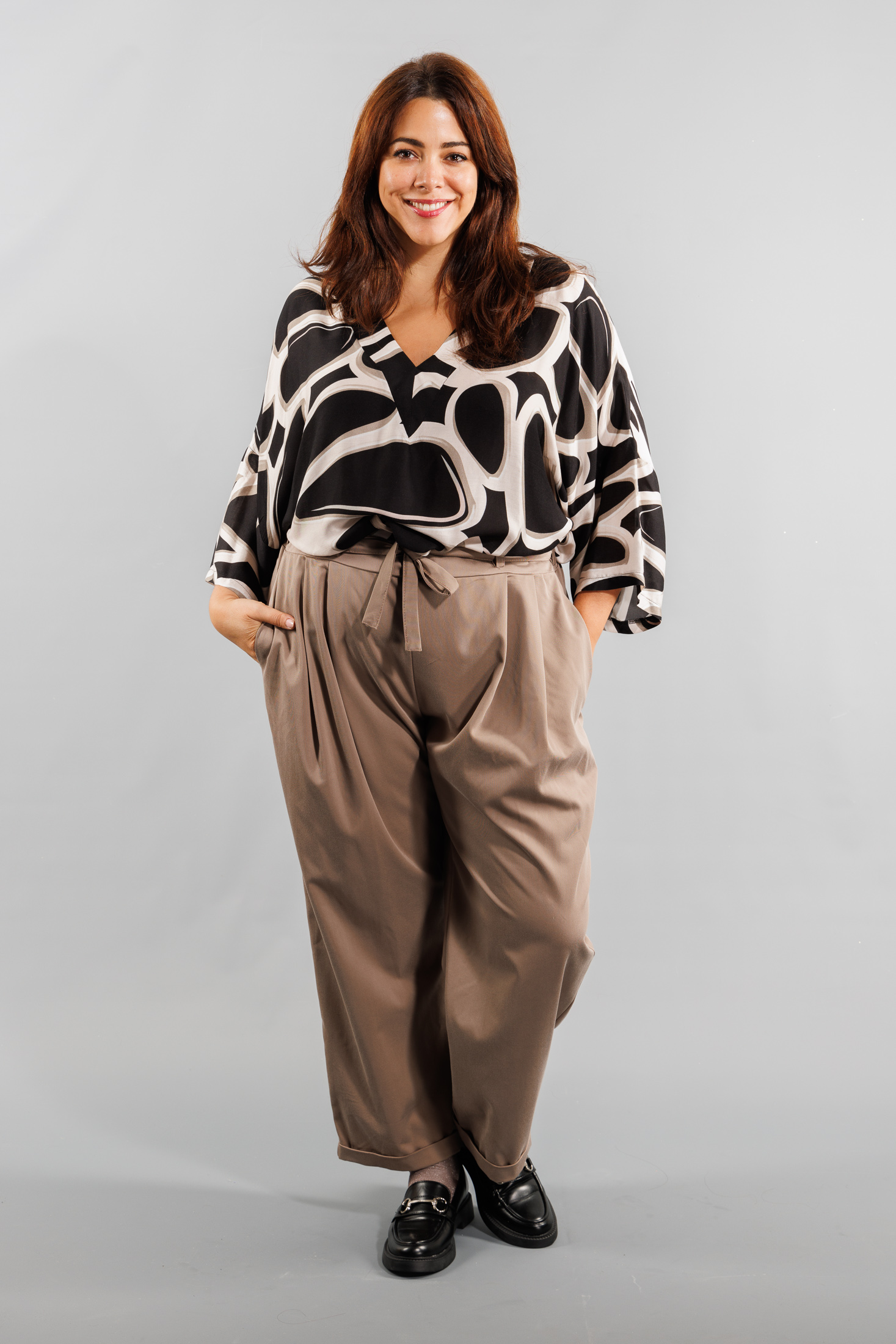 Pantalon Ceinturé Grande Taille