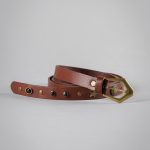 Ceinture noire large en cuir