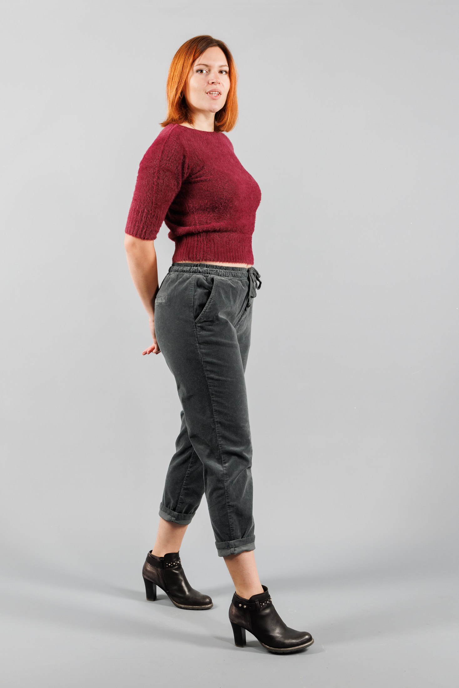 Pantalon baggy en velours grande taille