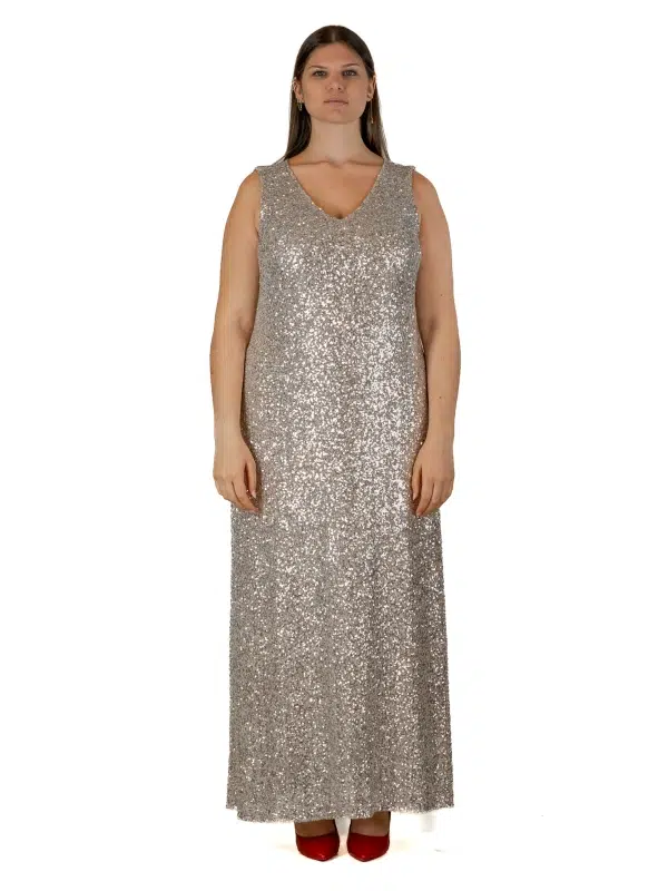 Robe longue à sequins OR
